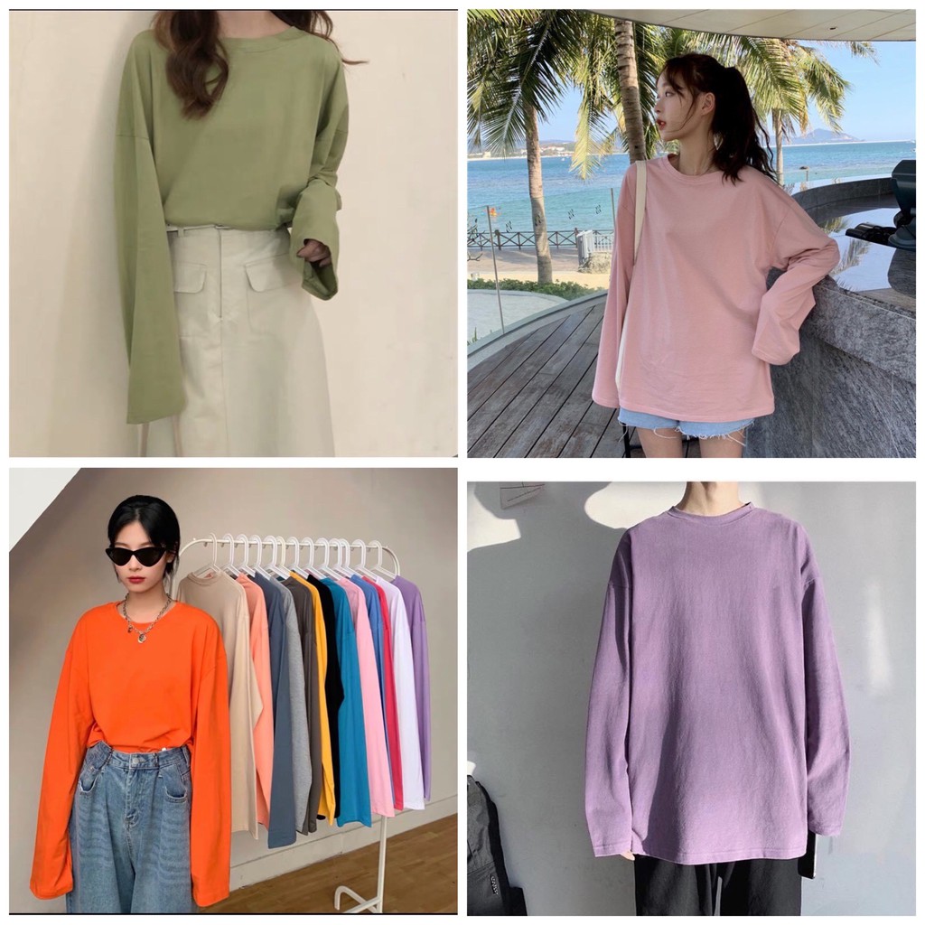 Áo Thun BASIC Tay Dài Form Rộng Unisex - TM48