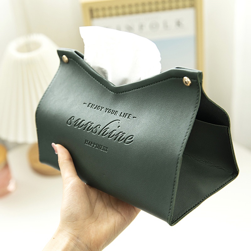 Hộp Đựng Khăn Giấy Bằng Da PU Cỡ Lớn Chống Thấm Nước Sáng Tạo Phong Cách Bắc Âu Trang Trí Phòng Khách/Phòng Ngủ/Nhà Vệ Sinh