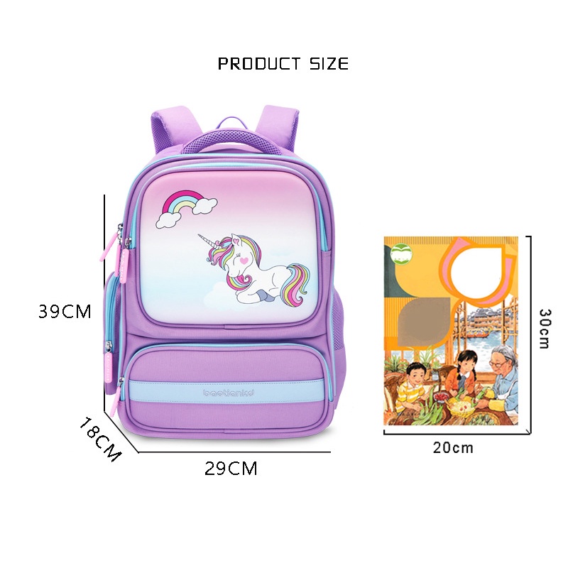 Balo học sinh chống gù an toàn cho bé siêu nhẹ màu sắc ngộ nghĩnh đáng yêu Bibobaby 2260