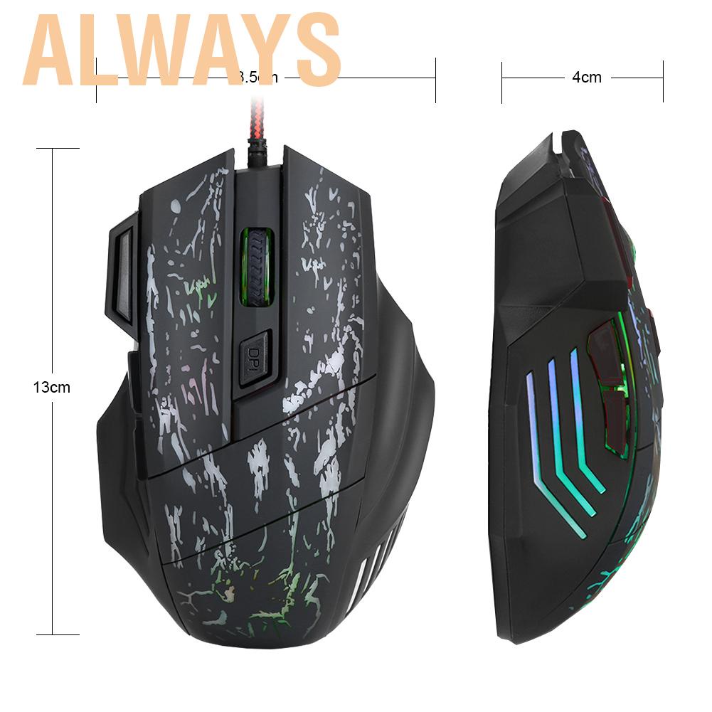 Chuột quang chơi game 7 nút bấm với đèn LED