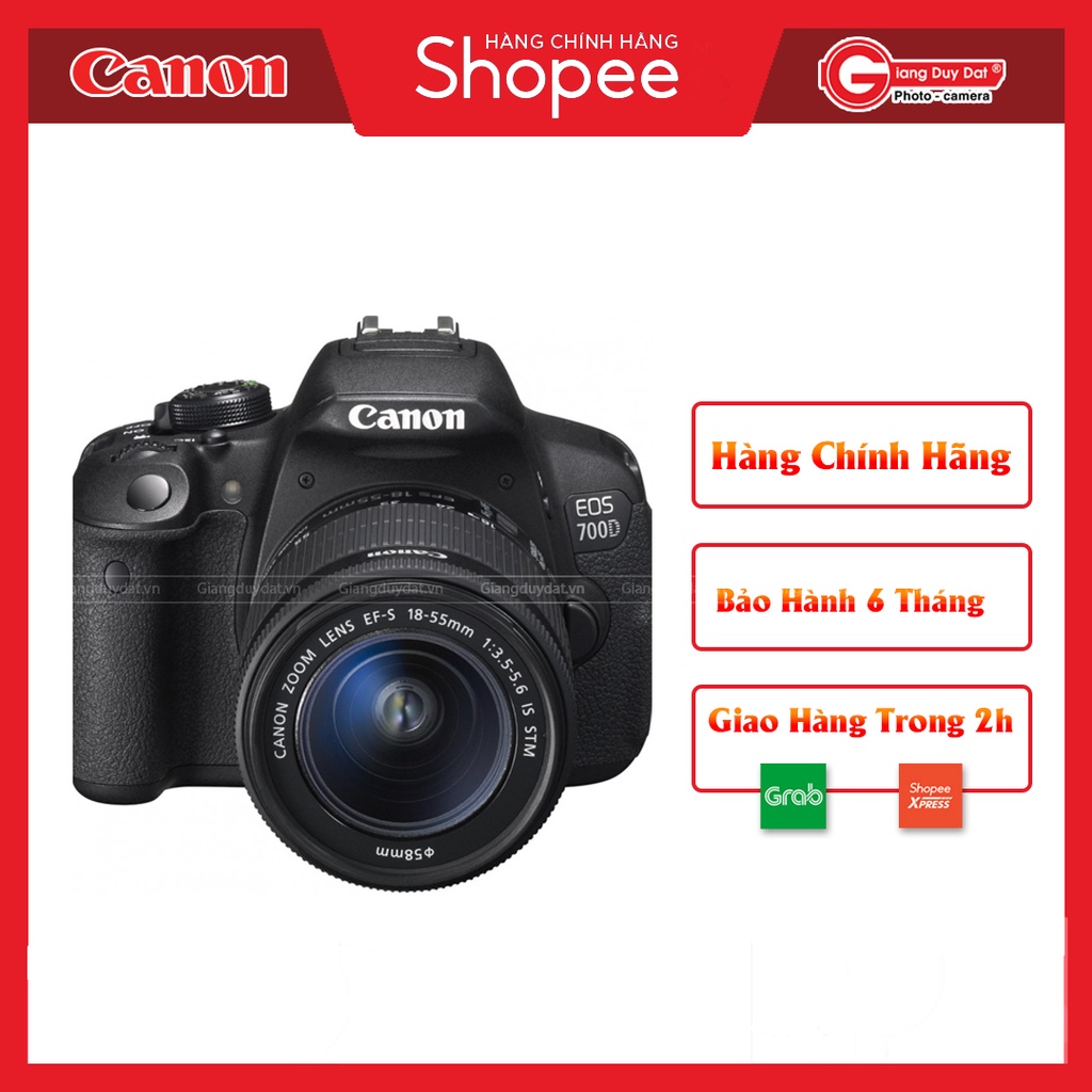 Máy Ảnh Canon 700D Kèm Ống Kính 18-55mm IS STM - Chính Hãng