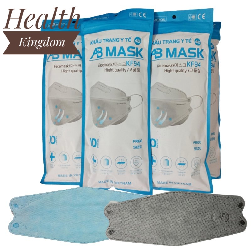 Khẩu trang KF94 AB thời trang  phong cách Hàn Quốc, 10 chiếc/bịch - Health Kingdom