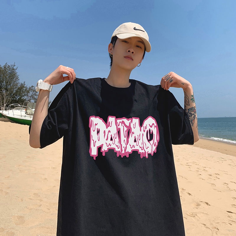 Áo Thun Tay Lỡ In Chữ Phong Cách Hàn Quốc Thời Trang Mùa Hè Mới Cho Nam