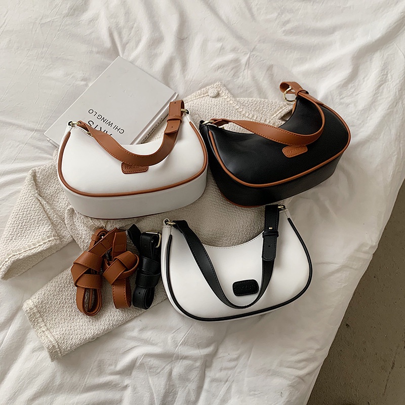 Túi đeo dưới cánh tay Một Bên Vai Màu Tương Phản Thời Trang Hàn Quốc Mới 2022