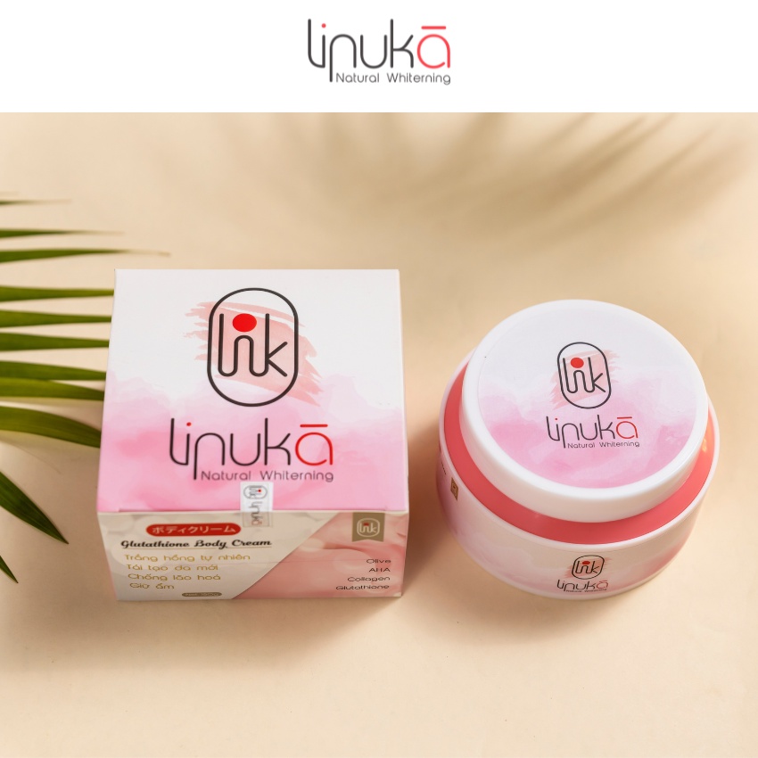 Kem dưỡng trắng da body LINUKA 150g giúp dưỡng ẩm trắng sáng phù hợp cho mọi loại da.