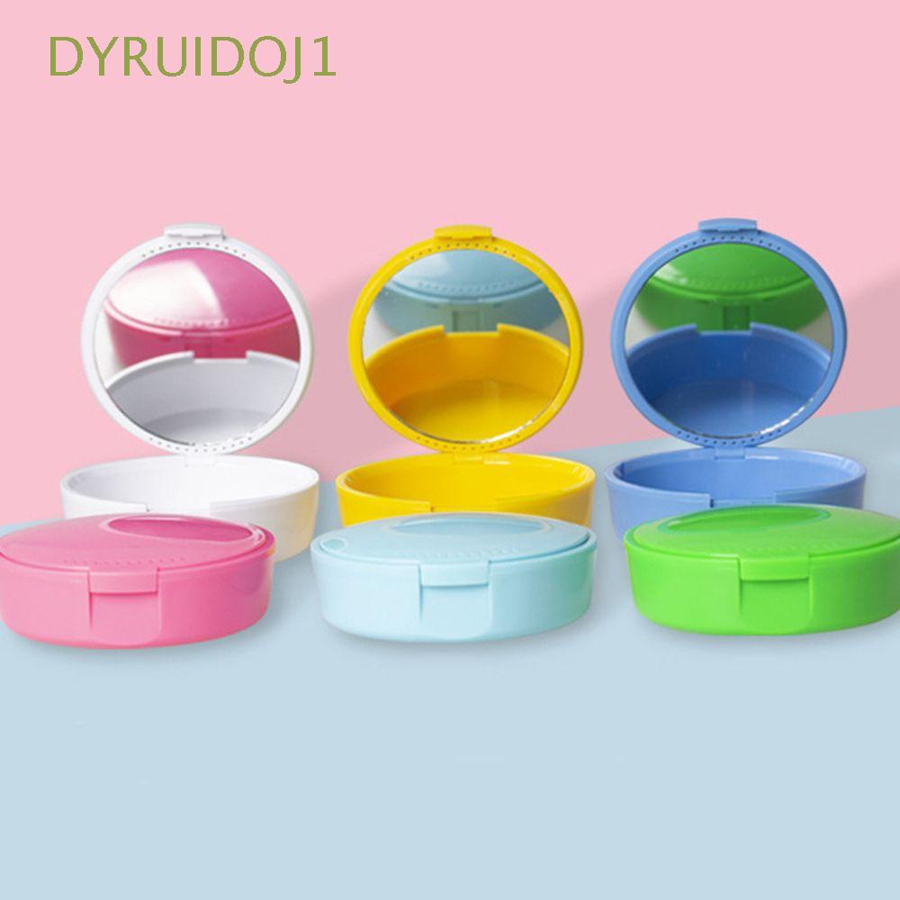 Hộp tròn đựng dụng cụ niềng răng/răng giả nhỏ gọn nhiều màu thuận tiện khi đi ra ngoài