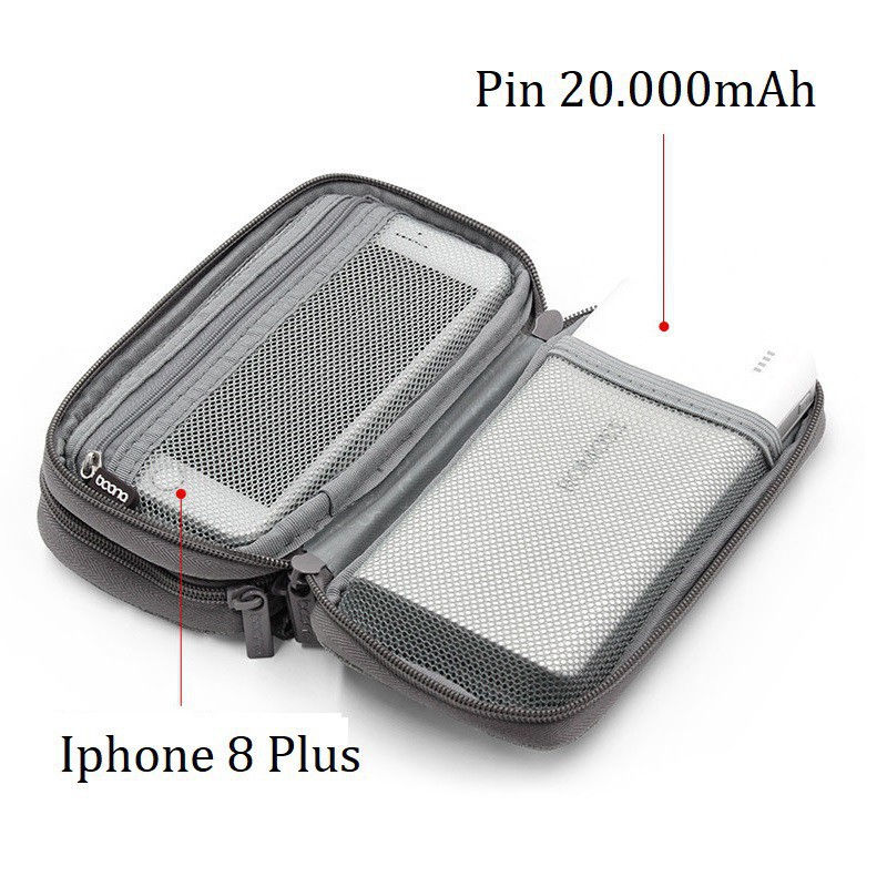 GHDH Túi chứa điện thoại sạc phòng ngừa Baona / Boona dáng dài kiêm hộp cất phụ kiện điện tử ổ cứng di động BN-E003 E001