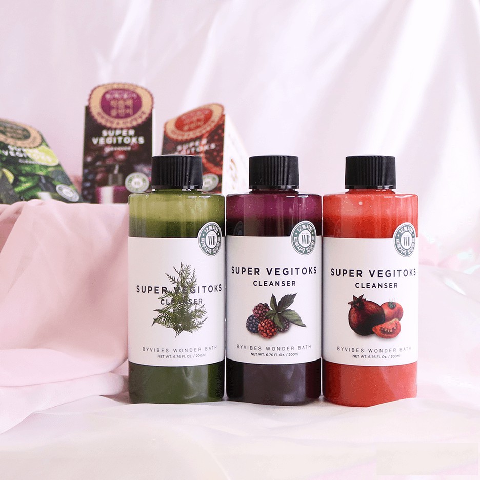 Sữa rửa mặt sủi bọt chiết xuất rau củ 3 in 1 Byvibes Wonder Bath Super Vegitoks Cleanser 300ml