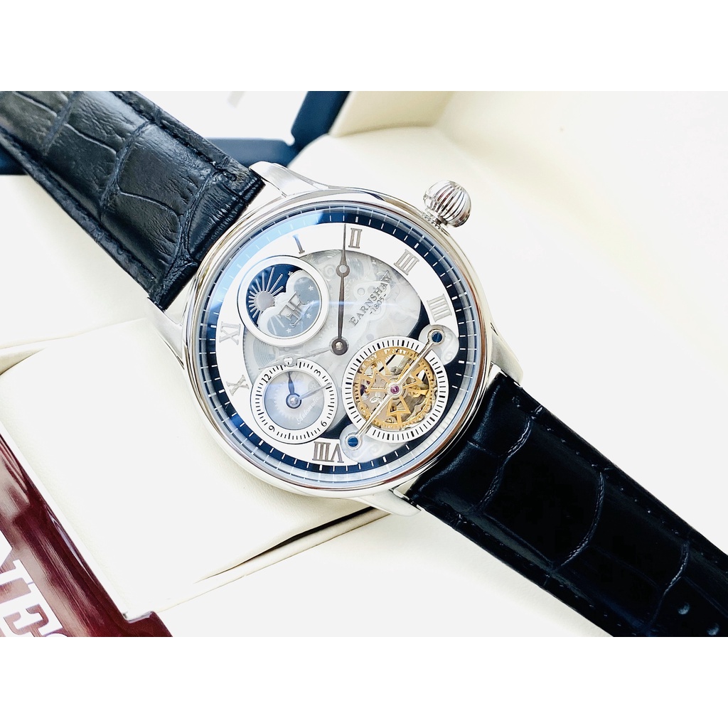 ĐỒNG HỒ NAM THOMAS EARNSHAW SUN AND MOON AUTOMATIC ES-8063-01 SIZE 43MM/ TỰ ĐỘNG LỘ CƠ/ CHUẨN XÁC/ 2 MÚI GIỜ/ CHỊU NƯỚC