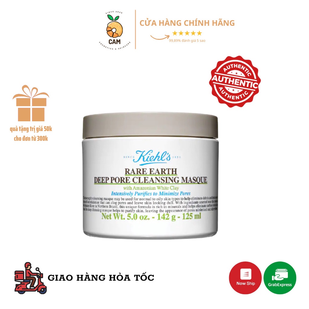 (Bill Usa) Mặt Nạ Đất Sét Hút Dầu Thừa Kiehl's Rare Earth Deep Pore 28 - 125Ml