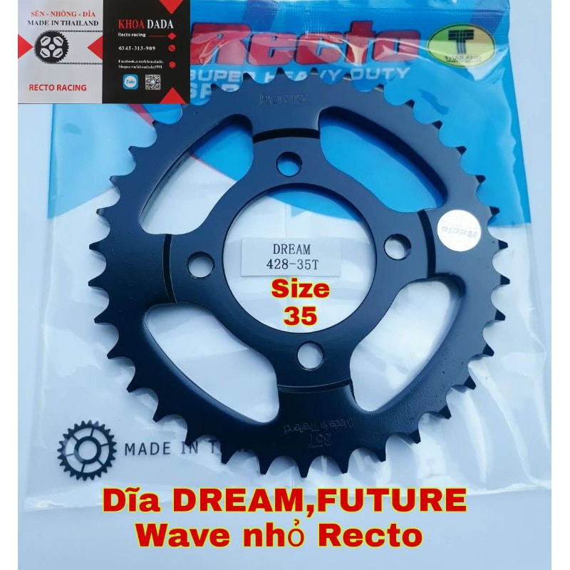 Dĩa DREAM/Wave nhỏ/FUTURE, Sirius 50cc Recto, size 35, thái lan