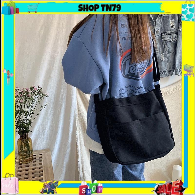 Túi xách nữ rẻ đẹp vải canvas 2 hộp có khóa kéo , túi con phong cách Hàn Quốc thích hợp cho nam lẫn nữ.