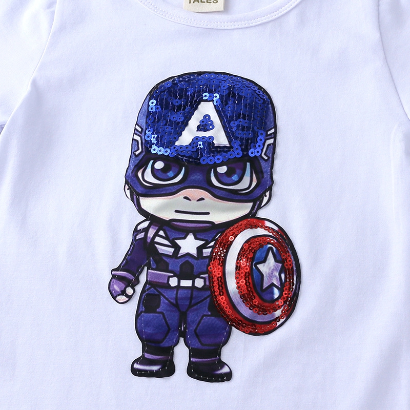 Áo thun MANVIN BABY tay ngắn in hình Người Sắt phát sáng nhiều mẫu tùy chọn cho bé trai từ 2-7 tuổi