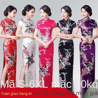 sườn xám chiều dài trung bình Trang phục sàn catwalk nữ kiểu mới Thượng Hải Cổ trang phục kiểu Trung Quốc mỏng và thanh