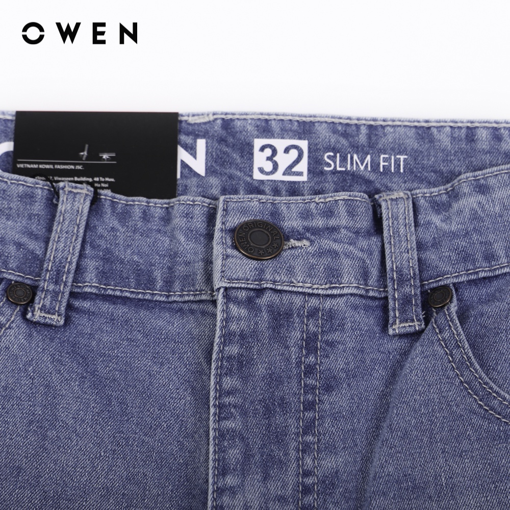 OWEN - Quần jean Slim Fit Xanh nhạt - QJSL221486
