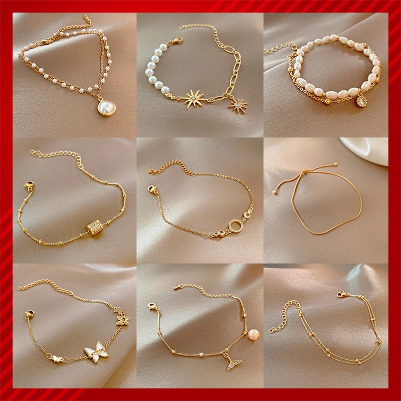 Vòng tay lắc tay sang trọng, thiết kế mạ vàng nhiều kiểu dáng xinh xắn cho nữ