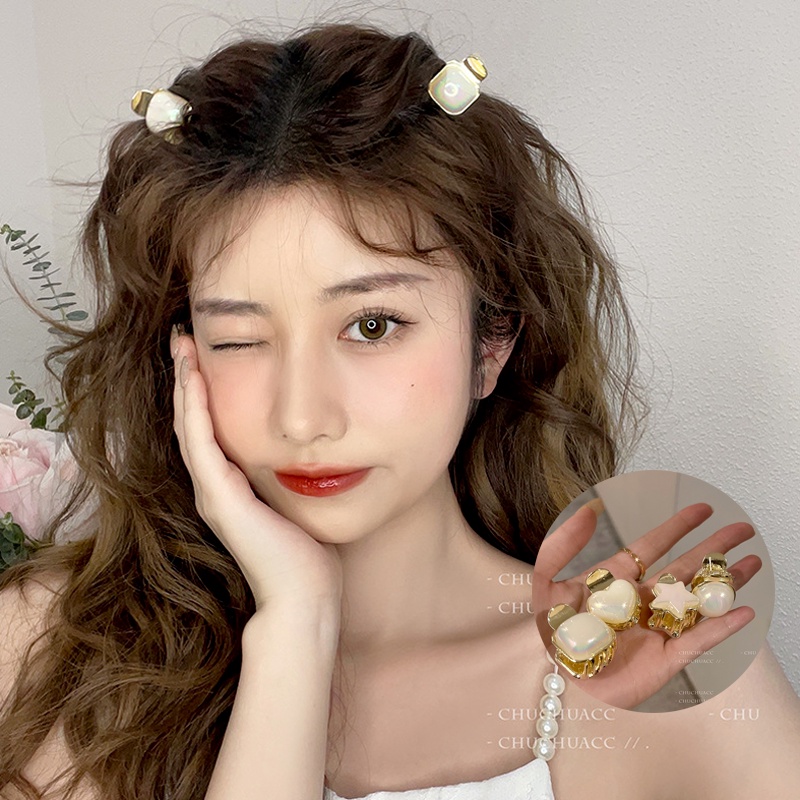 Kẹp Tóc Hình Trái Tim Đính Ngọc Trai Dễ Thương Phong Cách Hàn Quốc Cho Nữ