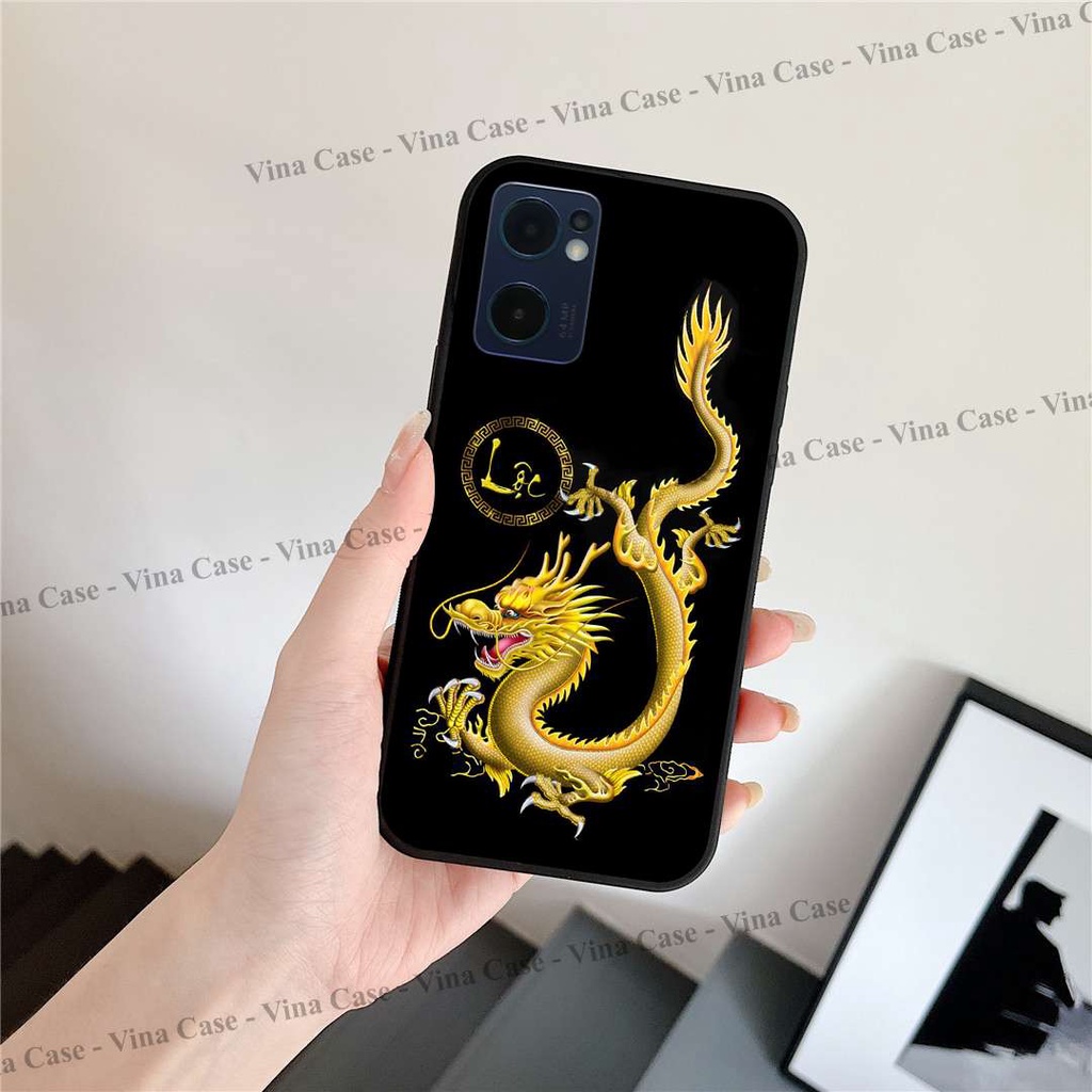 Ốp kính Oppo A16 - Oppo A55 - Oppo A95 - Reno 6 5G - Reno 6z 5G - Reno 7 5G - Reno 7z 5G in hình Rồng Phượng sáng bóng