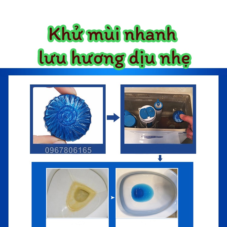 Viên Tẩy Rửa Thả Bồn Cầu Khử Mùi Nhà Vệ Sinh (Gói 10v)