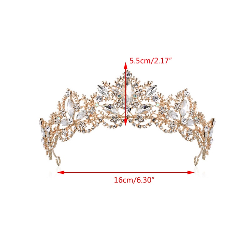 Vương Miện Cài Tóc Đính Pha Lê Nhân Tạo Dành Cho Cô Dâu