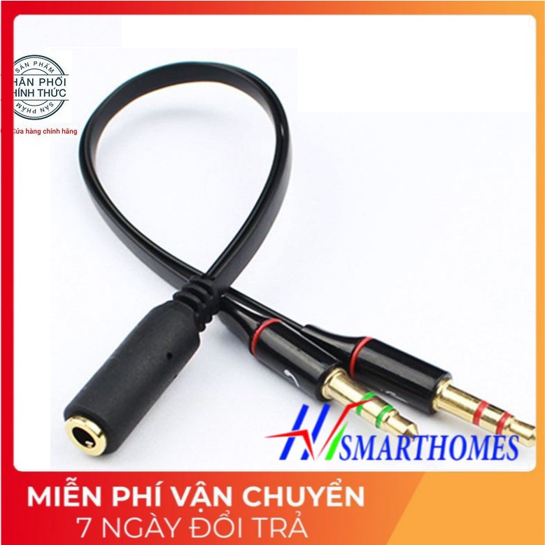 Cáp gộp âm thanh và Mic sang cổng 3.5 mạ vàng cao cấp