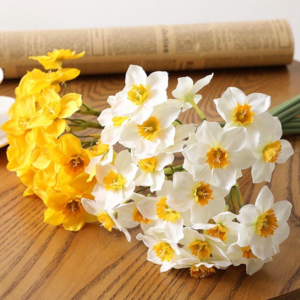 Set 6 Vòng Hoa Daffodil Nhân Tạo Trang Trí Nhà Cửa DIY