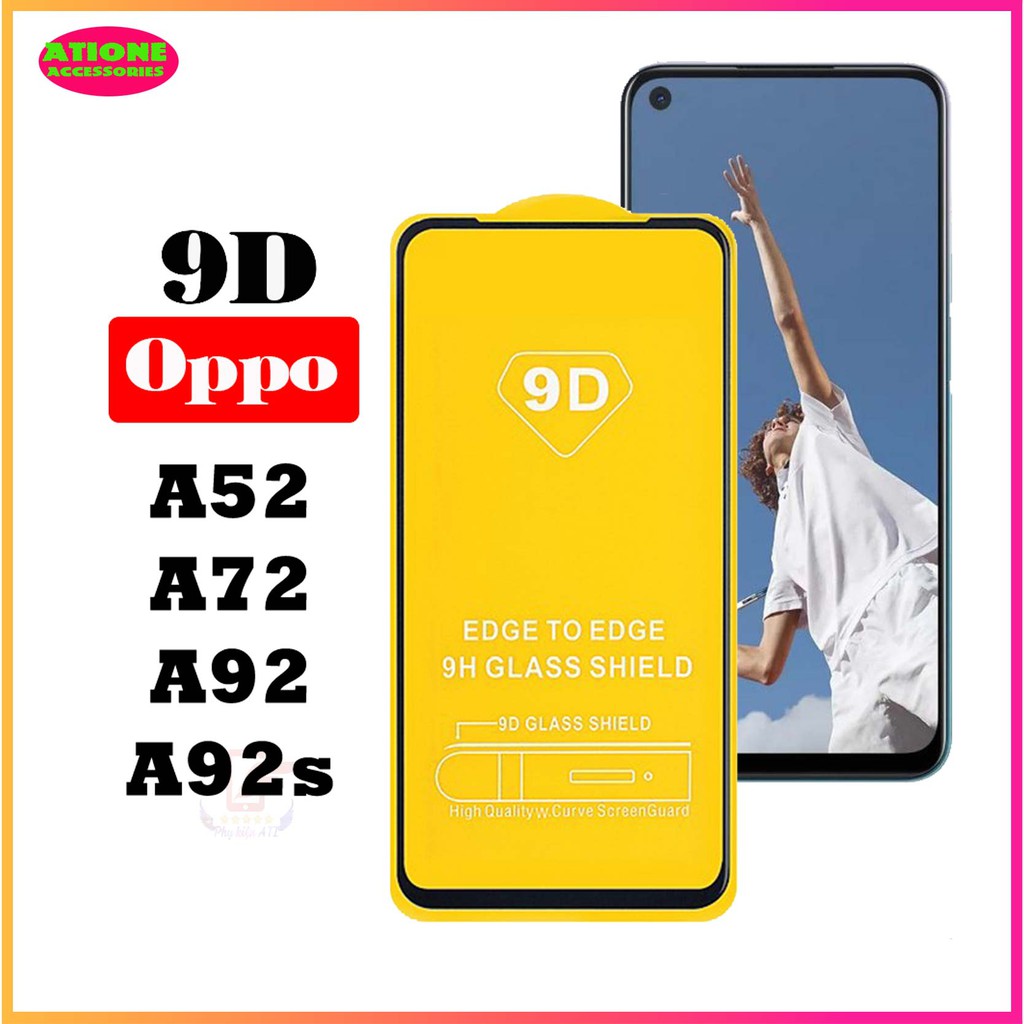 Kính cường lực Oppo A52/ A72/ A92/ A92s-Full màn hình và Trong suốt-Độ cứng 9H