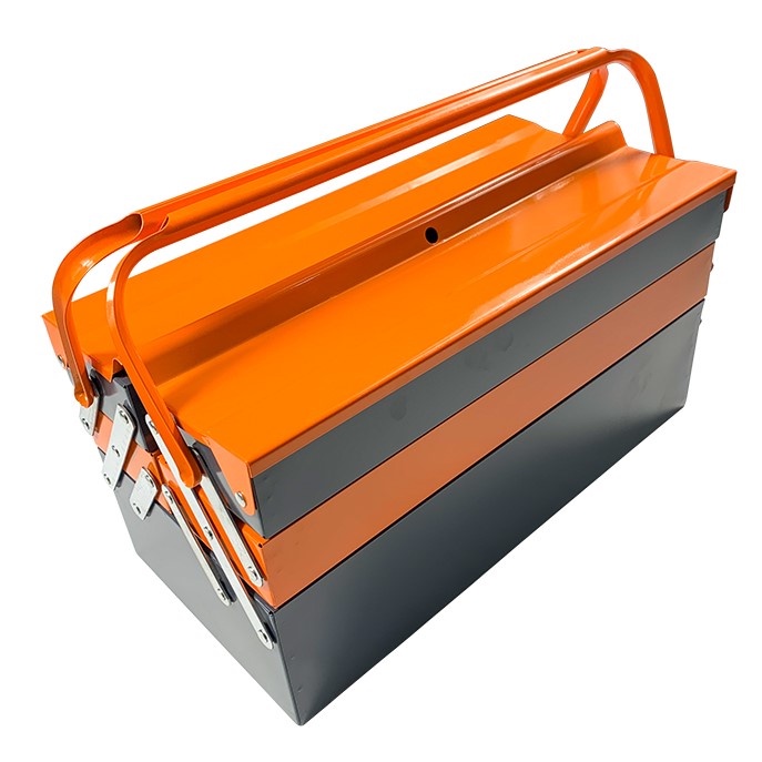 Hộp dụng cụ sắt 3 tầng 5 ngăn 2 quai xách  Kích thước:430x220x220mm