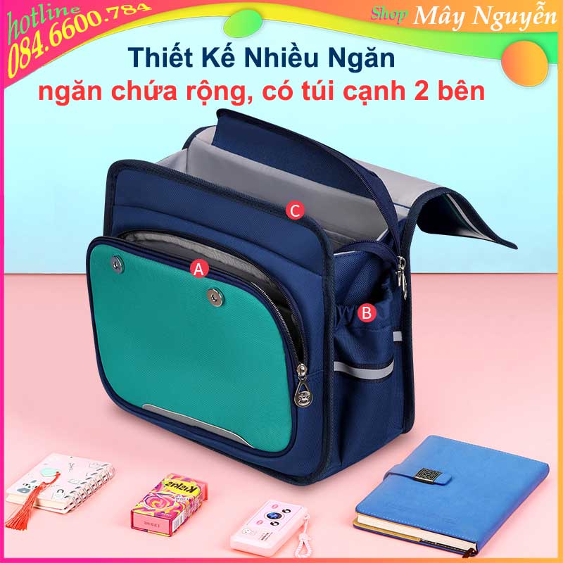 Balo Chống Gù Ngang Kiểu Anh Chất Vải Oxford Thoáng Khí, Chống Nước Có Phản Quang, Chống Mài Mòn Cho Học Sinh Tiểu Học