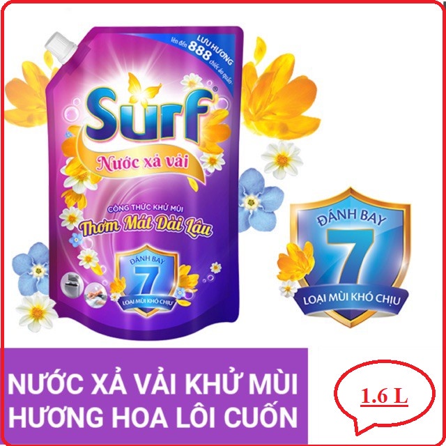 Nước Xả Vải SURF Nước Hoa Khử Mùi Túi 1.6L