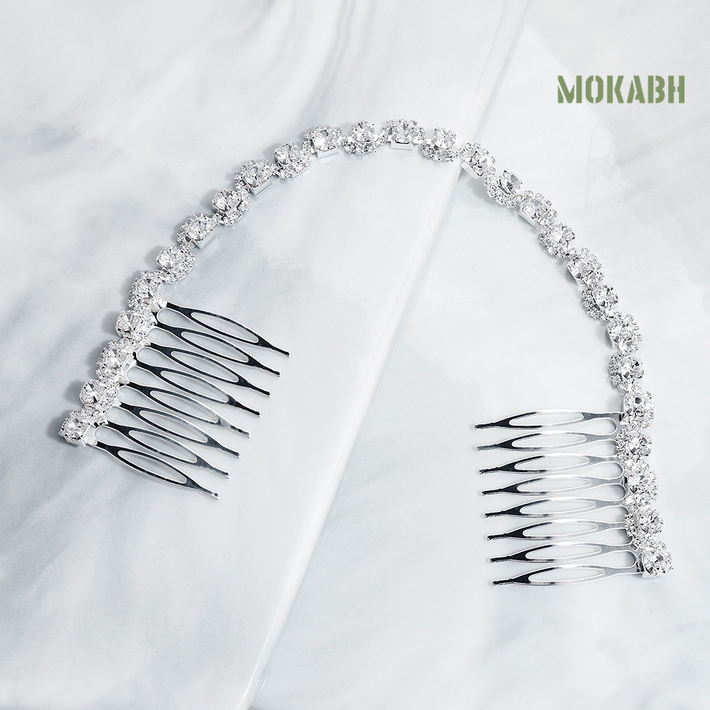 Lược Cài Tóc Dạng Chuỗi Đính Đá Trang Trí Cô Dâu Sang Trọng