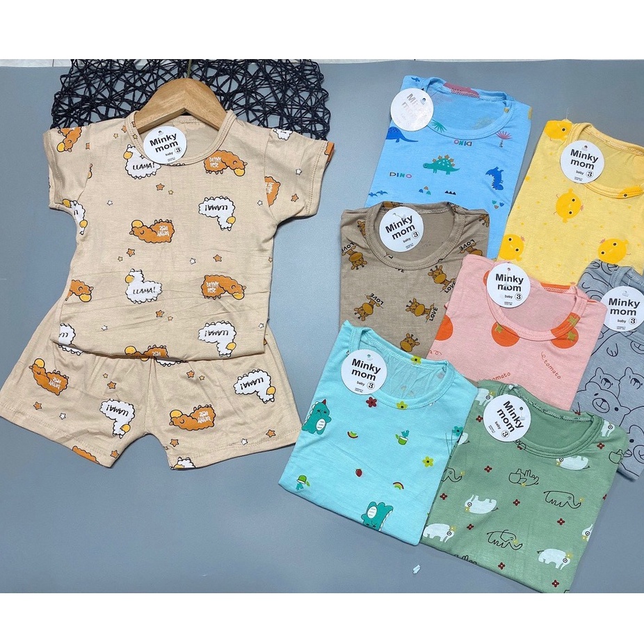 Bộ quần áo trẻ em cộc tay thun lạnh MINKY cho bé trai gái trẻ sơ sinh hàng cao cấp M&B shop MIN26