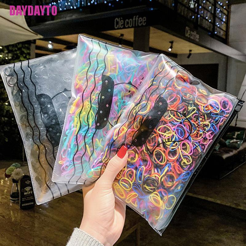 Set 1000 Dây Thun Cột Tóc Co Giãn Sử Dụng Một Lần Dành Cho Bé Gái