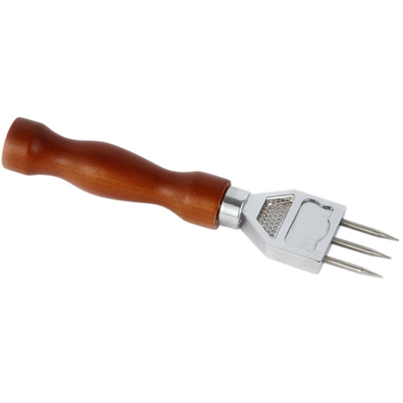 Ice Pick - Sturdy Ice Chipper with Solid Wood Handle, 304 Stainless Steel Three Pronged Ice Crusher for Cocktail Bartender