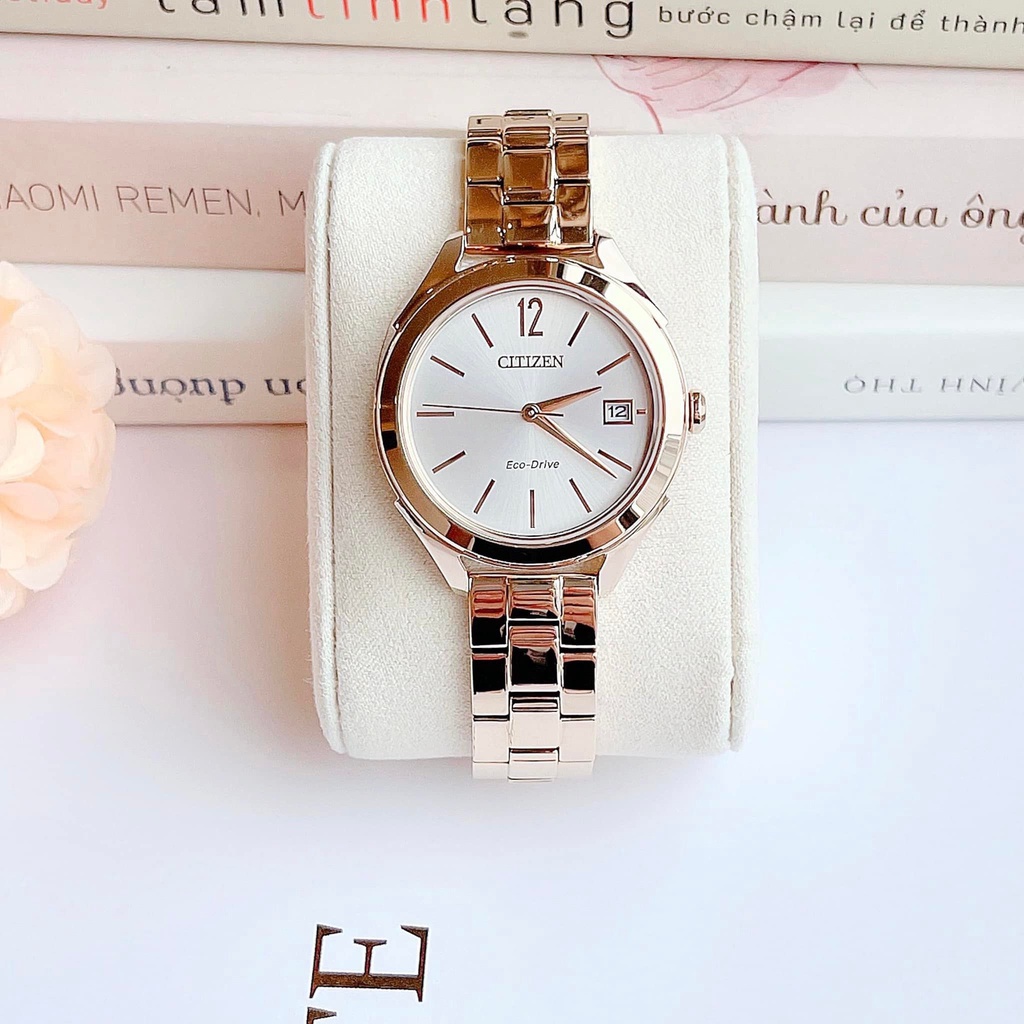 Đồng Hồ Nữ CITIZEN Eco-drive FE6143-56A Chính Hãng Tặng Dây Da Cao Cấp