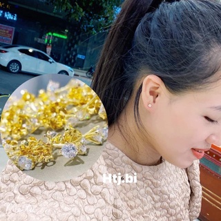 bông tai nụ đính đá sát tai mạ vàng cực sang htj