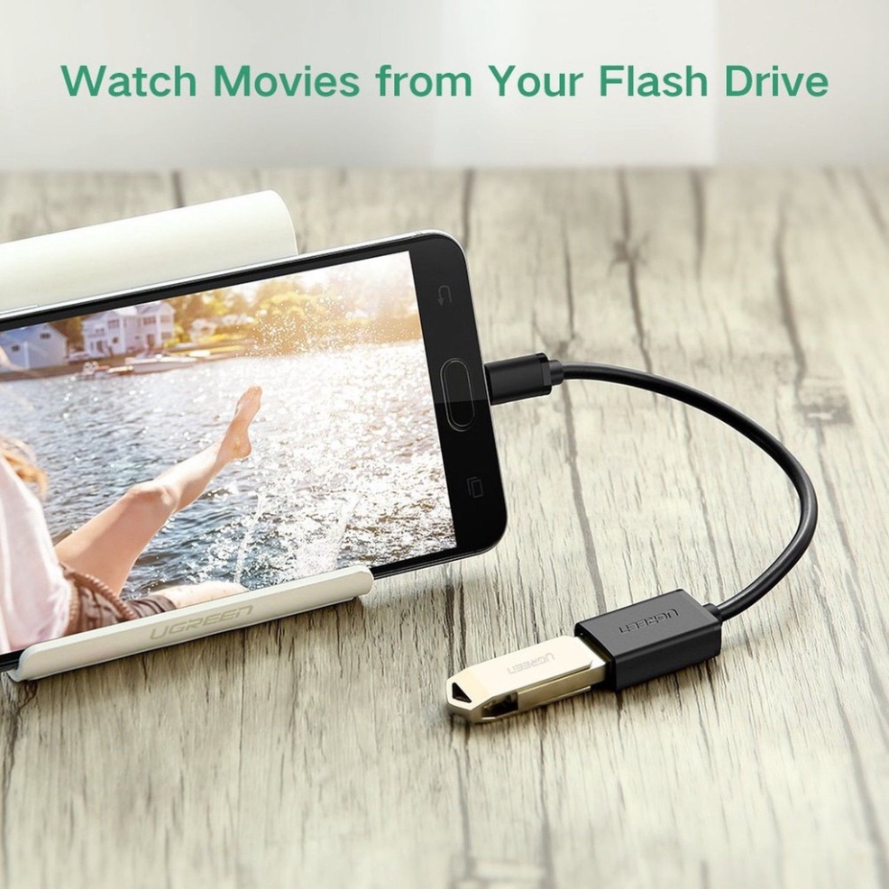 Cáp chuyển Type C ra USB 3.0 Ugreen US154 Hỗ trợ OTG dài 15cm cao cấp - Hàng Chính Hãng