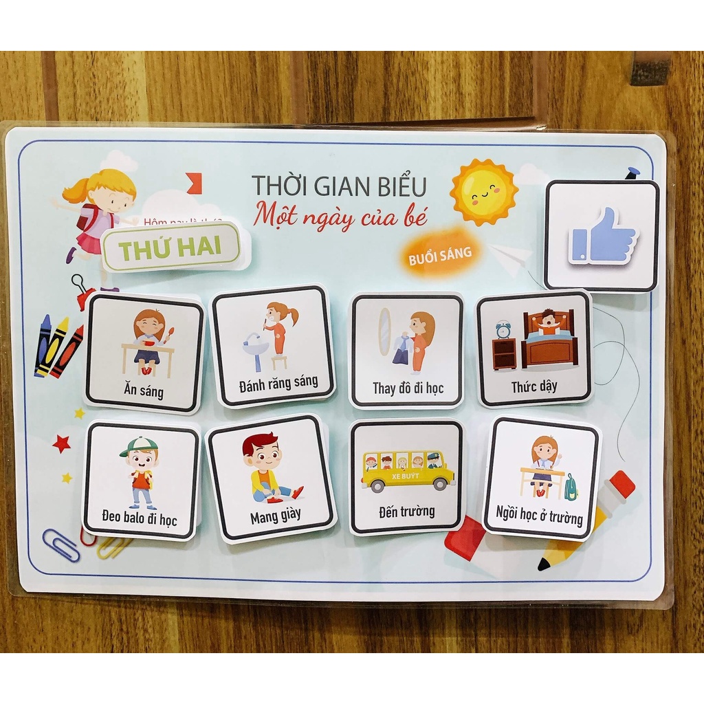 Bộ thời gian biểu - lịch trình 1 ngày của bé giúp bé phát triển toàn diện