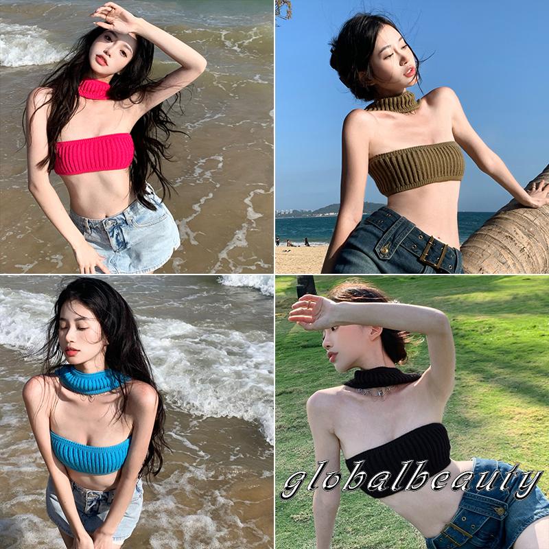 Áo Croptop Không Tay Hở Lưng Màu Trơn Cho Nữ La8-YS-YS