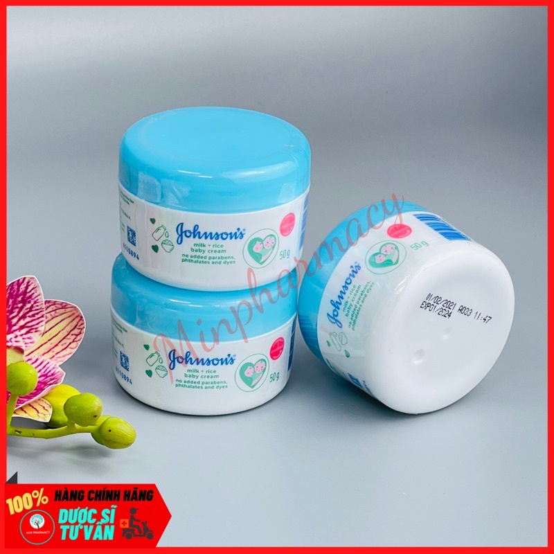 Kem dưỡng thể cho bé chứa gạo và sữa Johnsons Milk &amp; Rice Baby Cream 50g - Minpharmacy