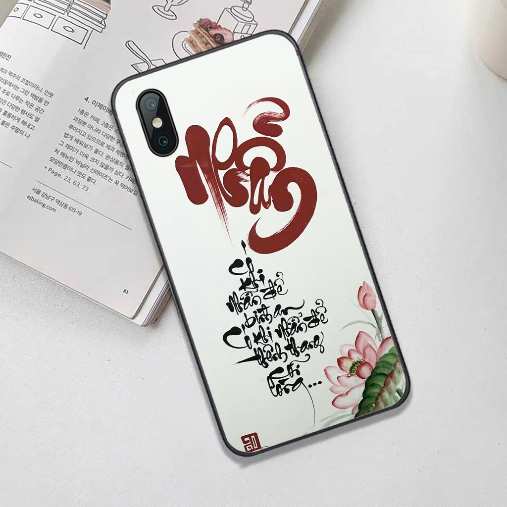 Ốp iPhone Mặt Kính Nano Dẻo - Chữ Nhẫn Thư Pháp Nghệ Thuật
