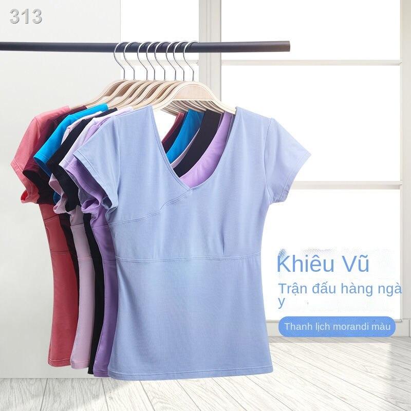 【HOT】Quần áo múa ba lê tập thể dục của phụ nữ bó sát cổ chữ v dành cho người lớn mùa hè ngắn tay thử nghiệm nghệ thuật