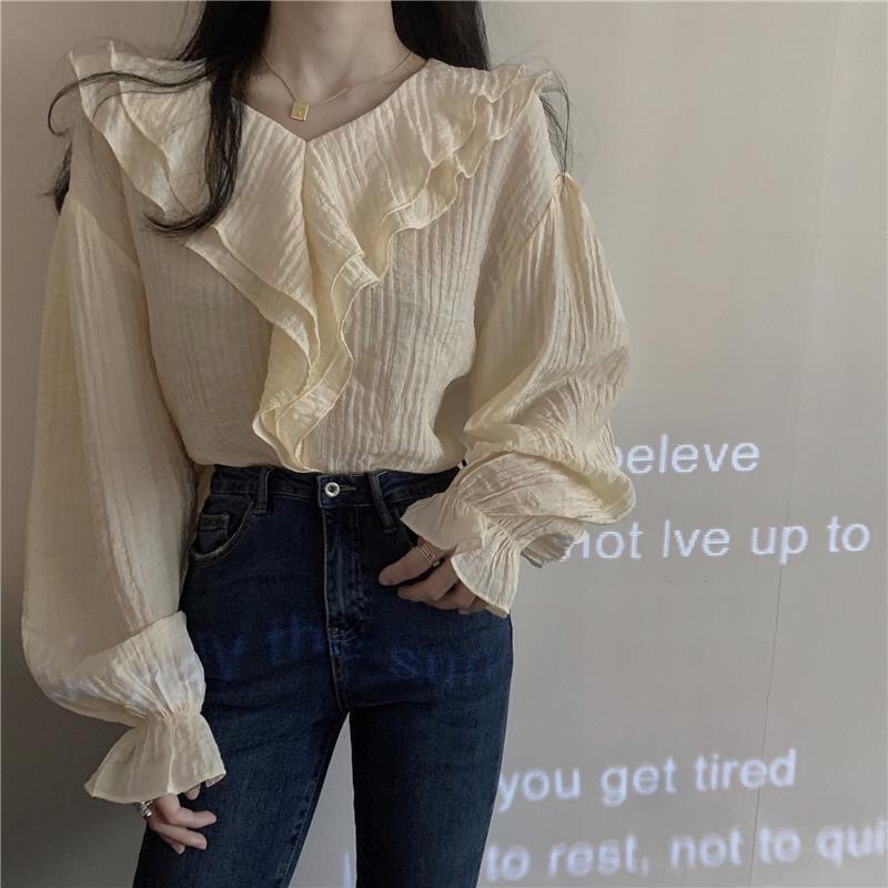 Áo sơ mi nữ cách điệu phong cách retro Pháp