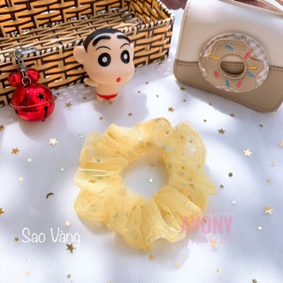 Scrunchies vải đính sao lấp lánh