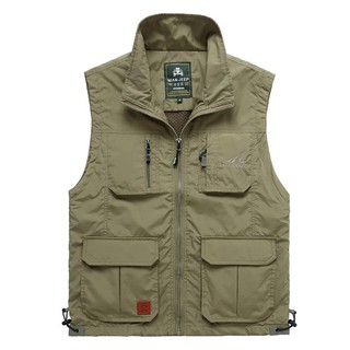 Nianjeep / Áo Vest câu cá ngoài trời nhiều túi lưới cho nam