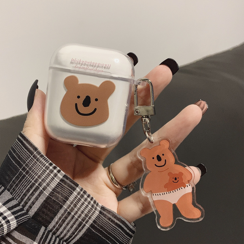 Vỏ Đựng Bảo Vệ Hộp Sạc Tai Nghe Airpods 1 / 2 Hình Gấu Koala Pro 3