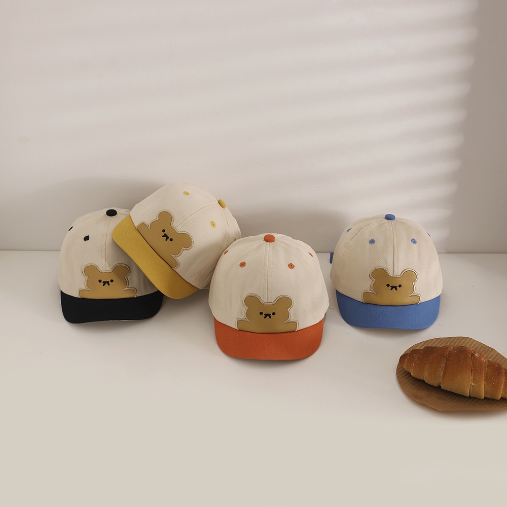 Mũ Lưỡi Trai Che Nắng Bằng Da Thiết Kế Hình Gấu Đáng Yêu Dành Cho Bé