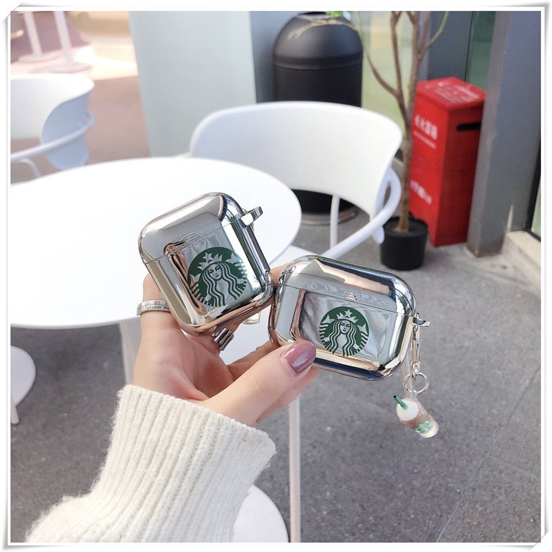 Case Vỏ Bao Airpod Đựng Tai Nghe Airpods 1/2/Pro Starbuck Nhựa TPU Mạ Bạc Cực Đẹp Vỏ Bọc Airpods - Chinchin Case