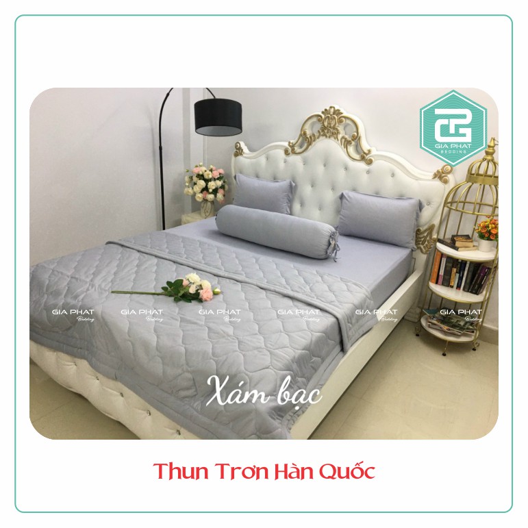 Bộ ga gối , Drap Thun Lạnh Hàn Quốc  họa tiết trơn 1 màu cao cấp