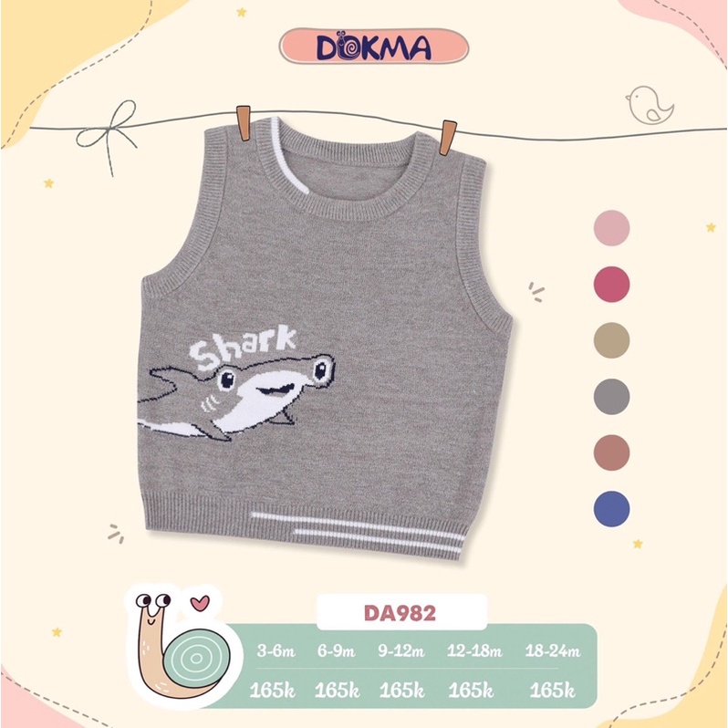 Áo gile Len Dokma hàng chất vải mềm mại ,hình ngộ nghĩnh giữ ấm cho bé